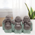 Statuette les trois Bouddhas Rieur de la sagesse porte bonheur