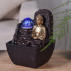 Fontaine Bouddha Theravada avec boule en verre et éclairage led