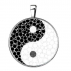 Pendentif yin et yang avec motifs circulaires 15 en 1 argenté