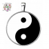 Pendentif yin et yang noir et blanc 15 en 1 argenté