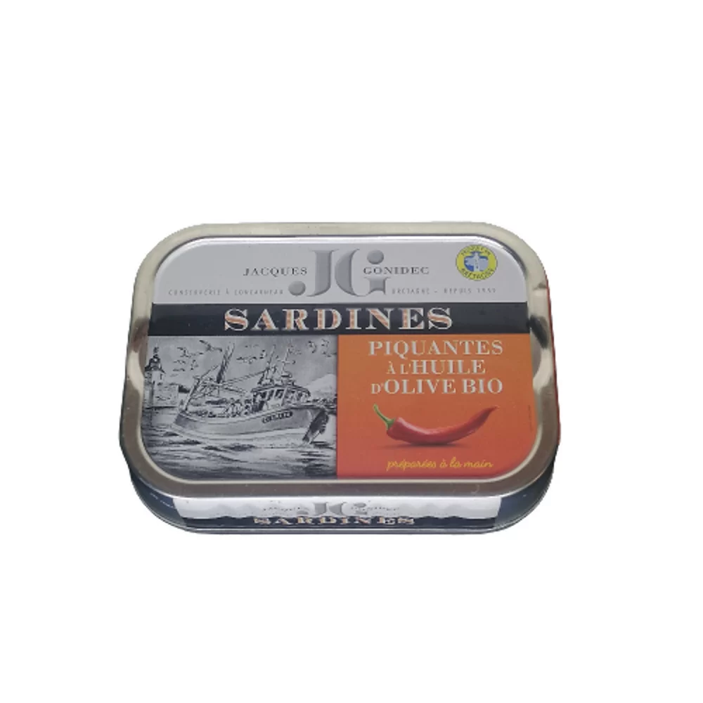 Sardines piquantes à l'huile d'olive 115g  Jacques Gonidec
