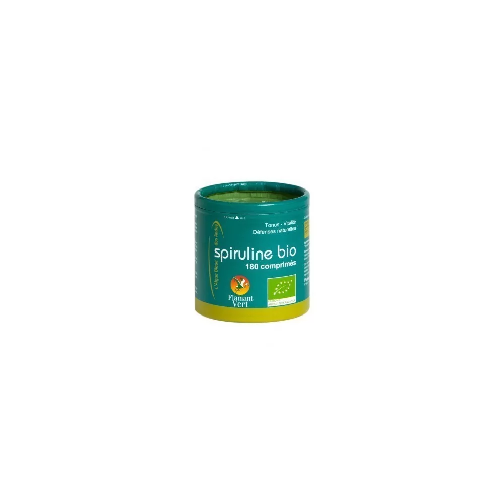 Spiruline des Andes 180 comprimés de 500 mg Flamant Vert BIO