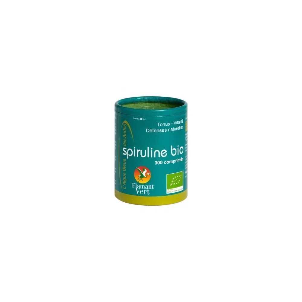 Spiruline des Andes 300 comprimés de 500mg Flamant Vert BIO