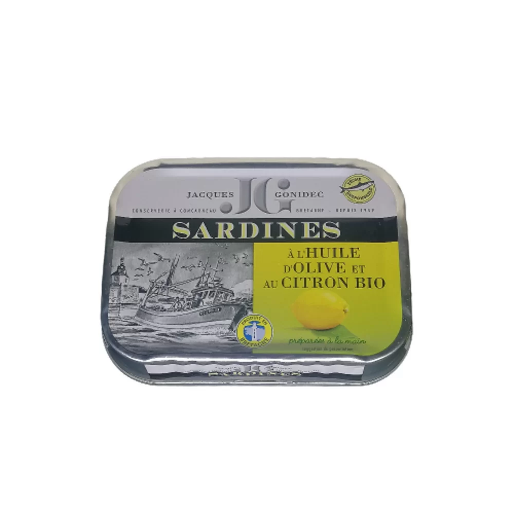 Sardines à l'huile d'olive et au citron 115g Jacques Gonidec
