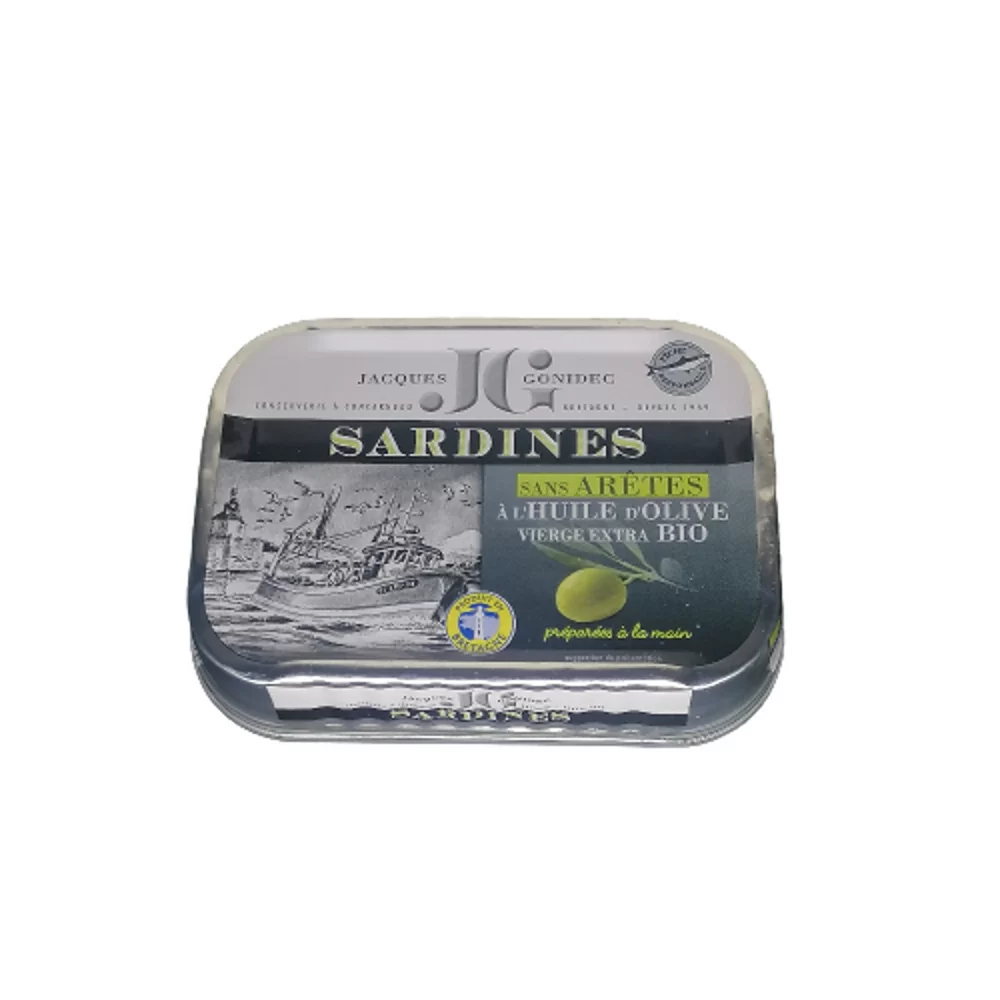 Sardines sans arêtes à l'huile d'olive 115g Jacques Gonidec