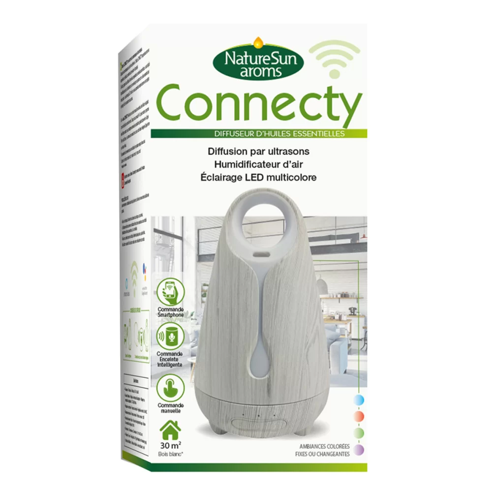 Diffuseur ultrasons connecty bois blanc NatureSun aroms