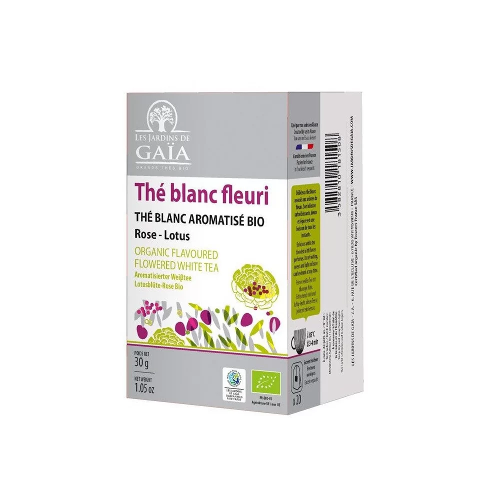 Thé Blanc Fleuri - Parfumé Rose Lotus bio & équitable