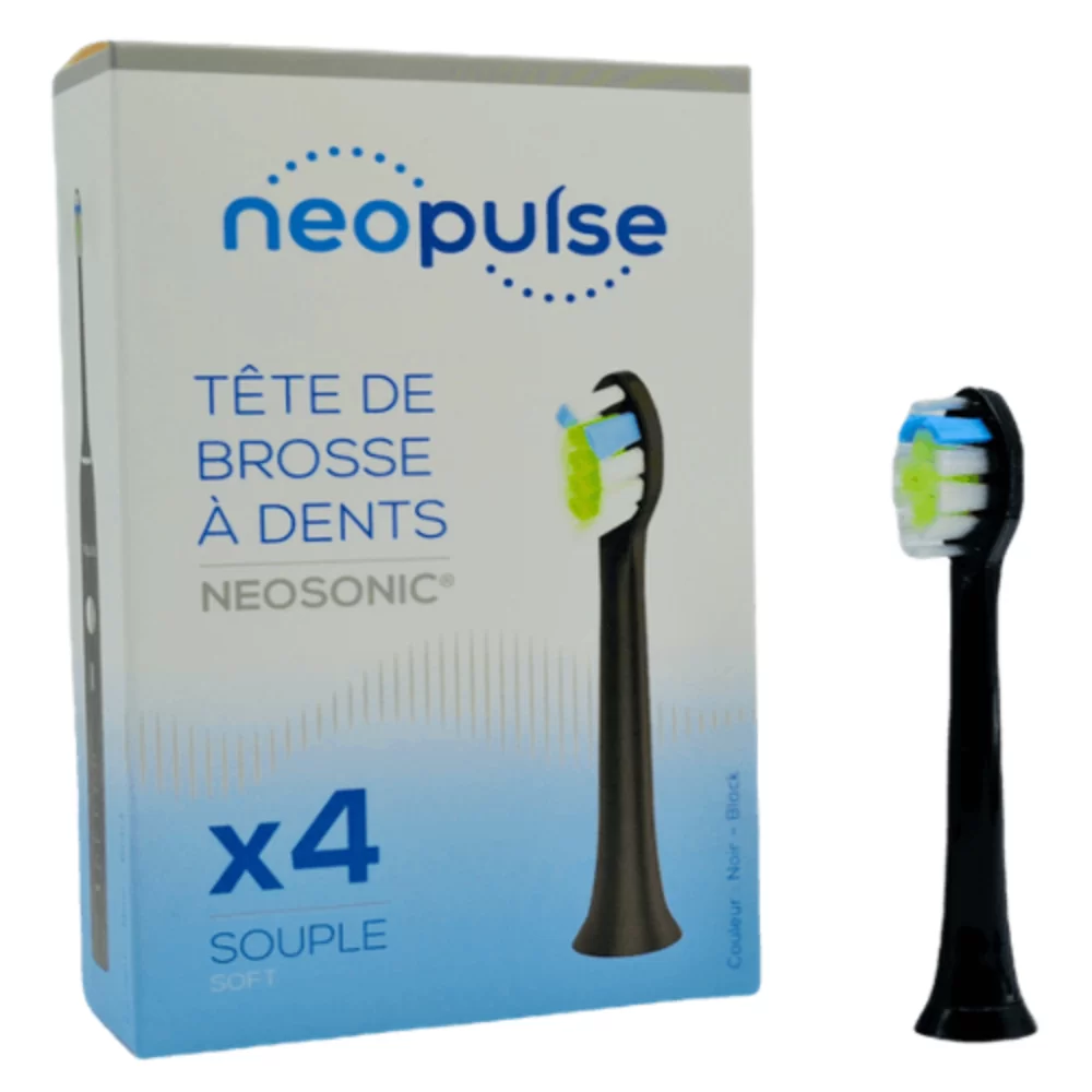 Tête de brosse à dents NEOSONIC Souple noire x 4 NEOPULSE