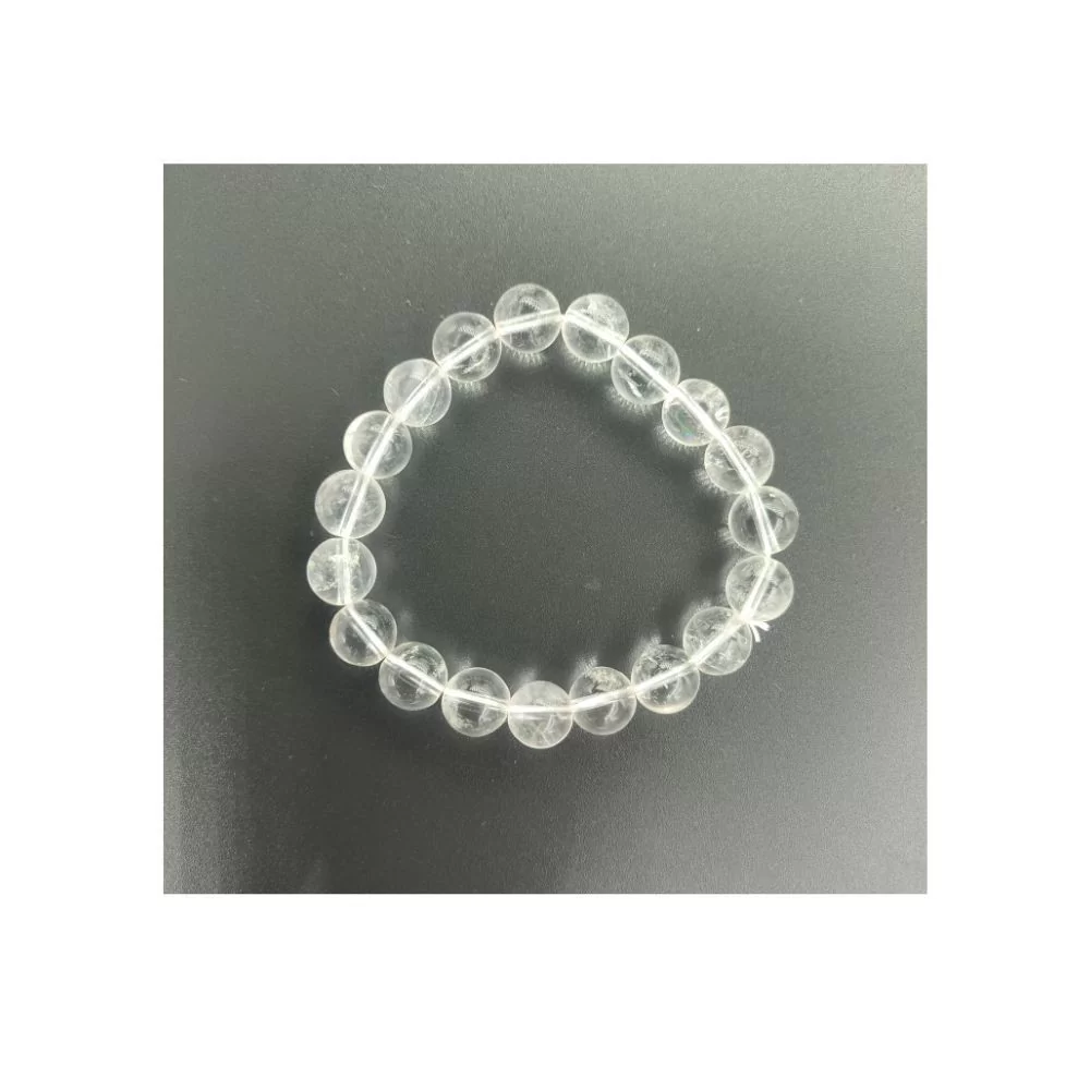 Bracelet en cristal de roche perles 10mm STONOOD