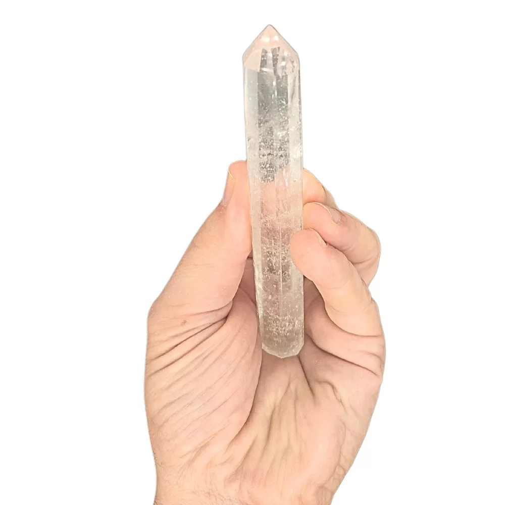 Baguette de soins énergétiques en cristal de roche grade A 17cm STONOOD