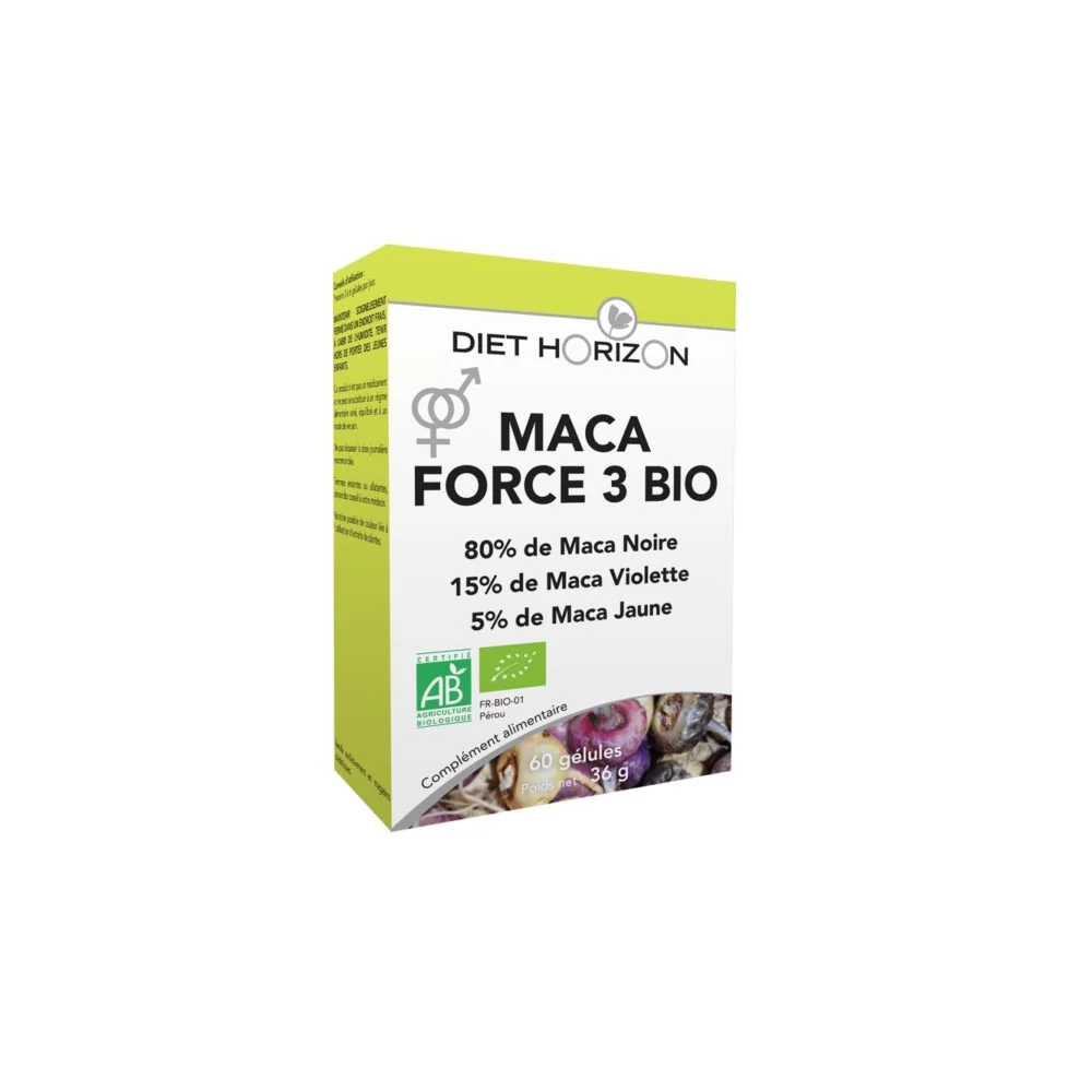 Maca force 3 60 gélules Diet Horizon BIO