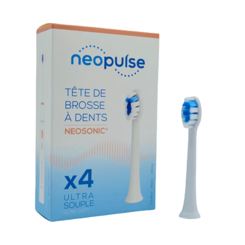 Tête de brosse à dents NEOSONIC ultra souple blanche x 4 NEOPULSE