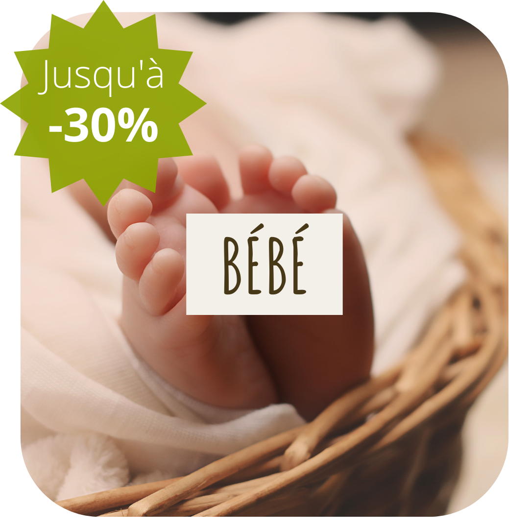 Produits bébés bio, naturels en promotion